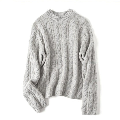 Isolde Bequeme-Pullover mit Zopfmuster