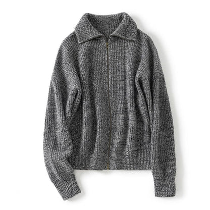 Camille Bequeme-Strickjacke mit Reißverschluss
