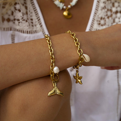 Merel™ | Armband mit goldenen Charms