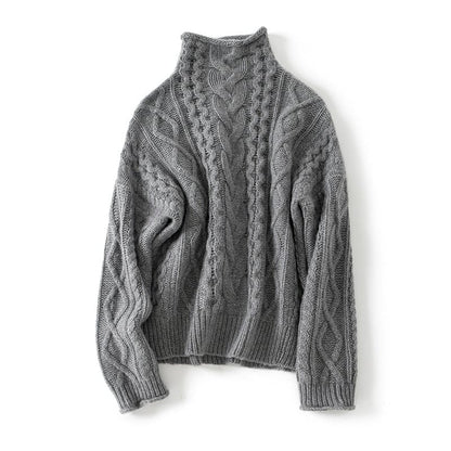 Elena Bequeme-Pullover mit hohem Kragen
