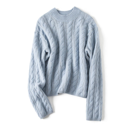 Isolde Bequeme-Pullover mit Zopfmuster