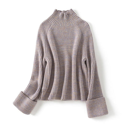 Isolde Bequemepullover mit geripptem Stehkragen