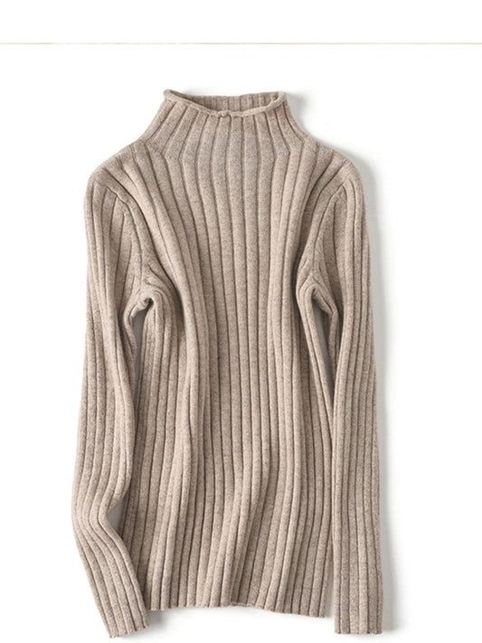 Livia Bequeme-Pullover mit geripptem Stehkragen