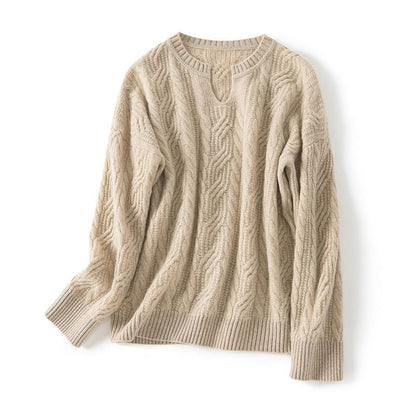 Celeste Bequeme-Pullover mit Schlitz-Ausschnitt