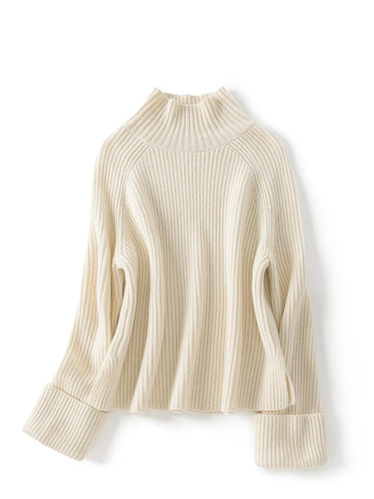 Isolde Bequemepullover mit geripptem Stehkragen