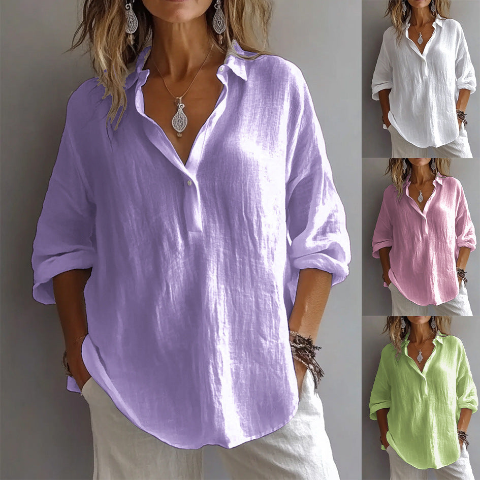 Fotoula - Elegante Bluse Mit V-Ausschnitt