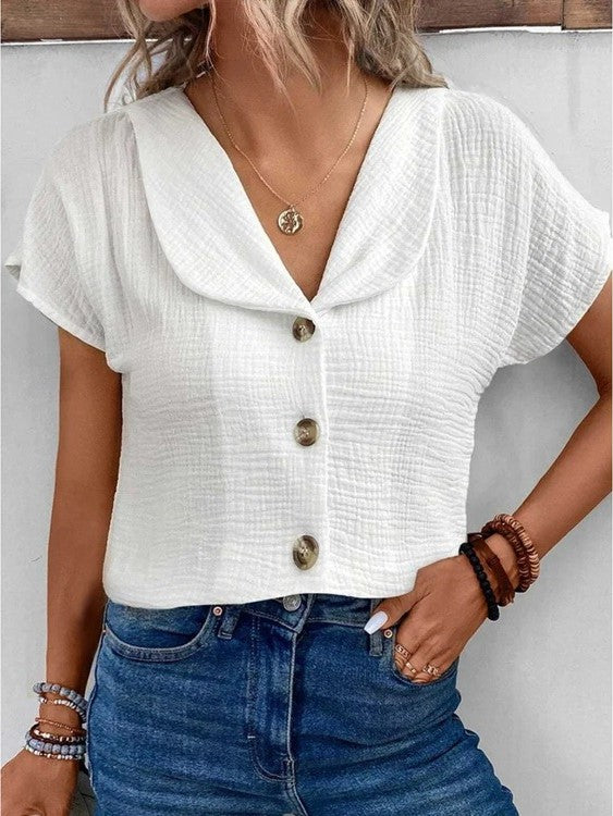 Breezy Charm Knopfleisten-Top