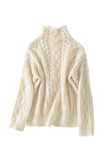 Elena Bequeme-Pullover mit hohem Kragen