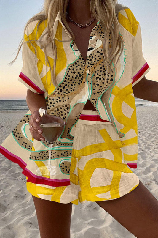 Casima™ | Elegantes Leinen-Set mit Gepardenmuster