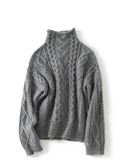 Elena Bequeme-Pullover mit hohem Kragen
