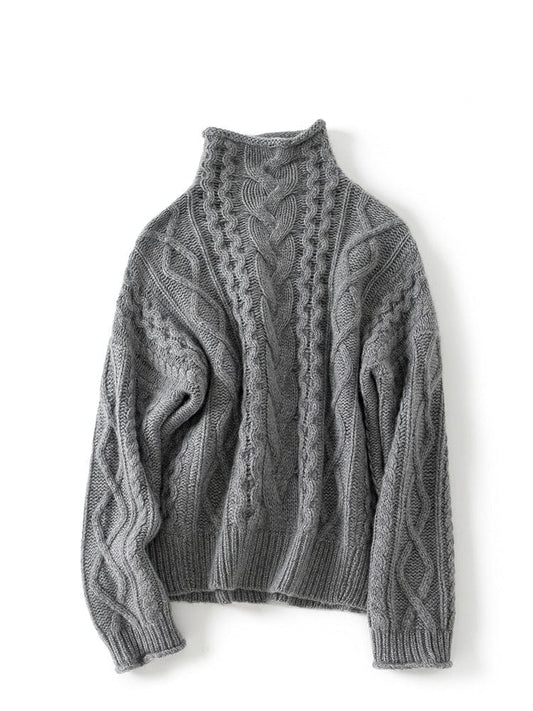 Elena Bequeme-Pullover mit hohem Kragen