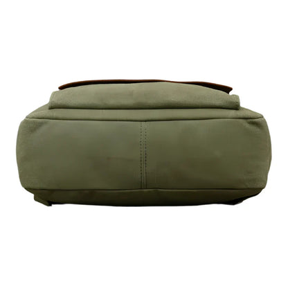 Echter Leder- und Canvas-Rucksack | Vintage College Laptop-Rucksack