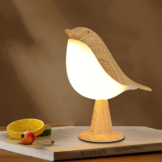 THARAH |Bunte Holzvogel Tischlampe