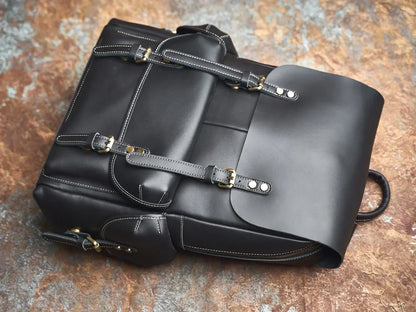 Robuster Echtleder-Reiserucksack | Brauner großer Tagesrucksack