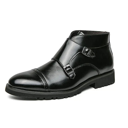 Parker | Kunstleder-Stiefeletten mit Doppel-Mönchsverschluss