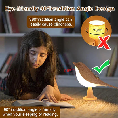 THARAH |Bunte Holzvogel Tischlampe