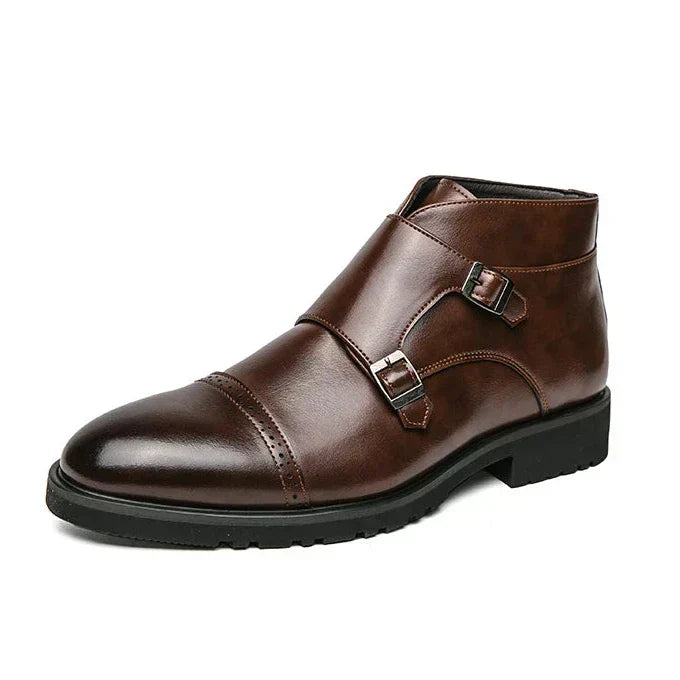 Parker | Kunstleder-Stiefeletten mit Doppel-Mönchsverschluss