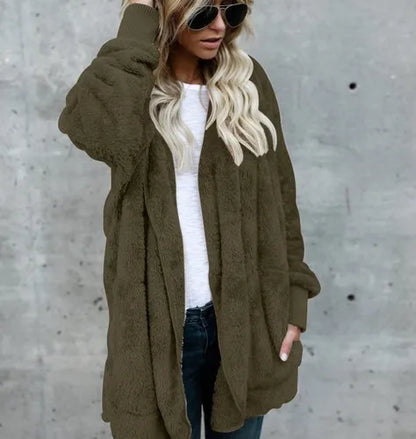 Cathy | Herbst- und Winter-Cardigan aus doppellagigem Fleece
