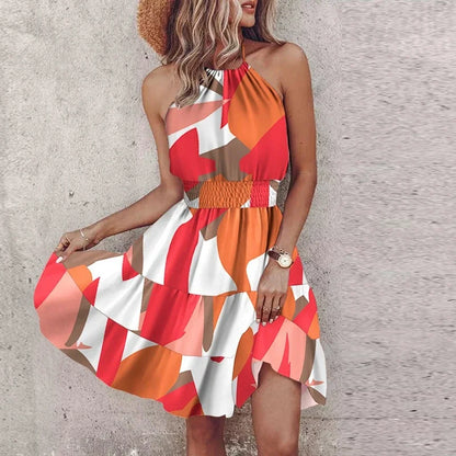 Loxley - Rückfreies unregelmäßiges bedrucktes Minikleid