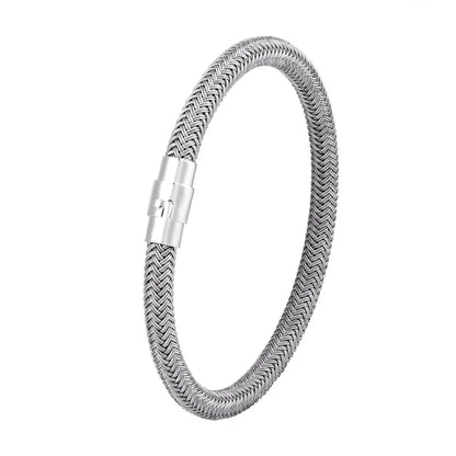 IronCore Wire Cuff Bracelet – Punk-Inspired Simple Style in Non-Fading Stainless Steel Cable, Classic and Durable Design for Men