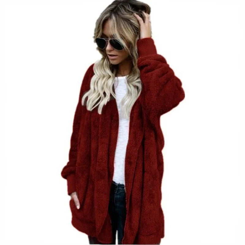 Cathy | Herbst- und Winter-Cardigan aus doppellagigem Fleece