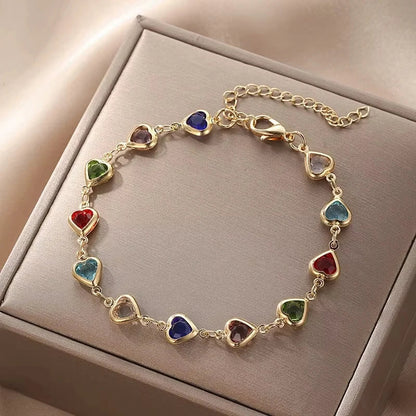 Colora™ | Armband mit bunten Herzen aus Edelstahl