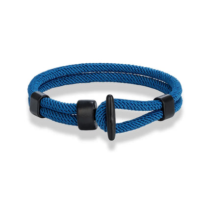 Aegis Hook Rope Bracelet – Double Strand Nautical Survival Style with Brushed Black Easy Hook, Minimalist Design for Men