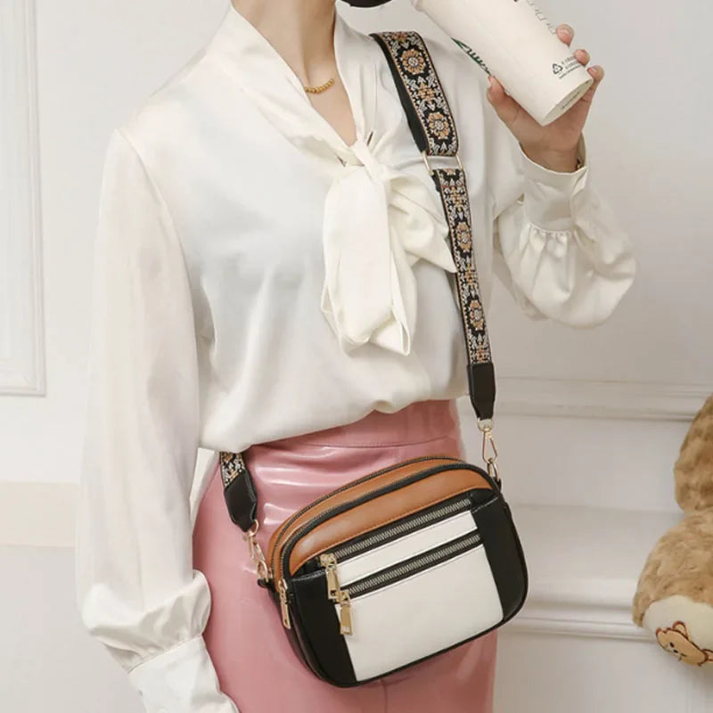 Violett | Verfeinerte Leder Schultertasche