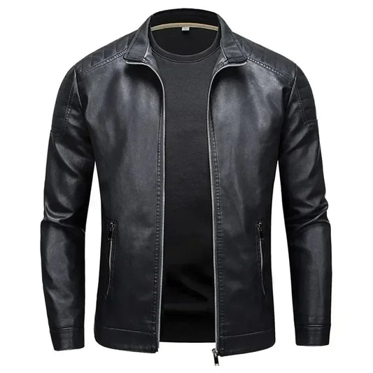 Nero™ Klassisch – Schwarze PU-Lederjacke mit zeitlosem Schnitt