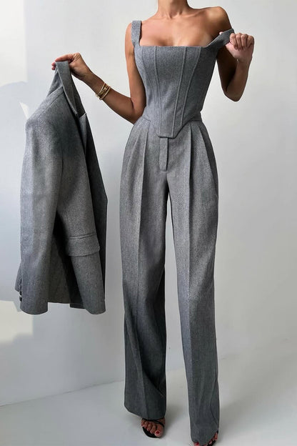 THARAH - Dreiteiliges Set mit doppelreihigem Blazer