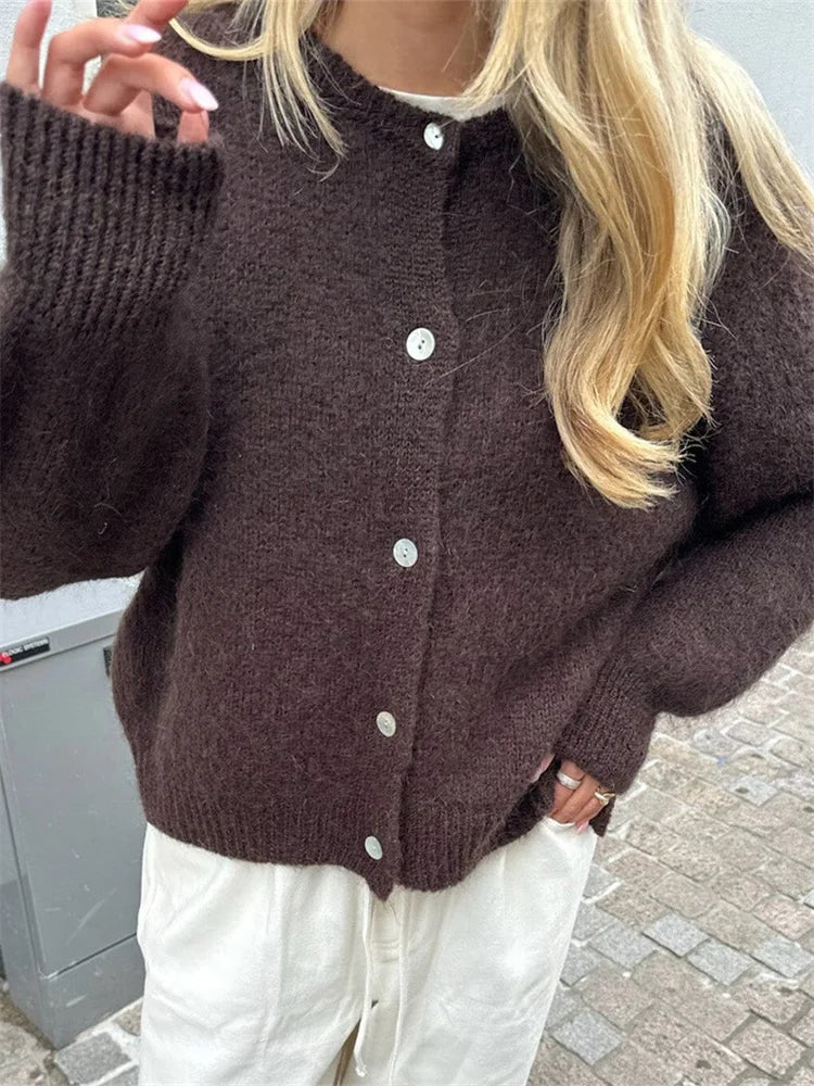 Amadea | Flauschiger Strick-Cardigan mit Knöpfen für Damen