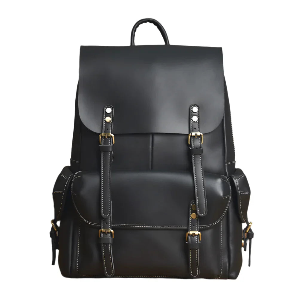 Robuster Echtleder-Reiserucksack | Brauner großer Tagesrucksack