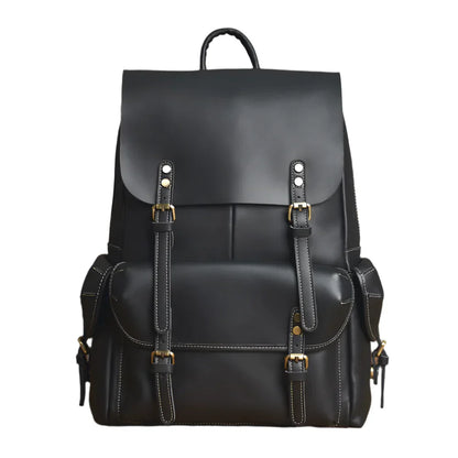 Robuster Echtleder-Reiserucksack | Brauner großer Tagesrucksack