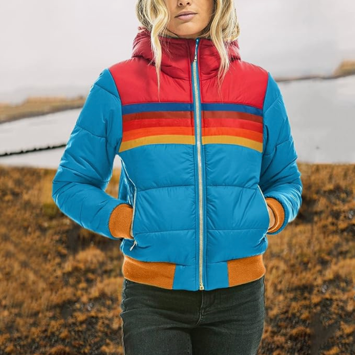 Sierra™ - Retro Gestreifte Pufferjacke