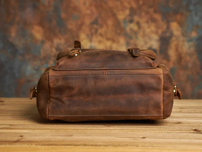 Robuster Echtleder-Reiserucksack | Brauner großer Tagesrucksack