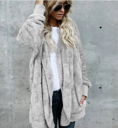 Cathy | Herbst- und Winter-Cardigan aus doppellagigem Fleece