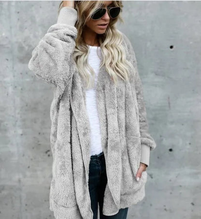 Cathy | Herbst- und Winter-Cardigan aus doppellagigem Fleece