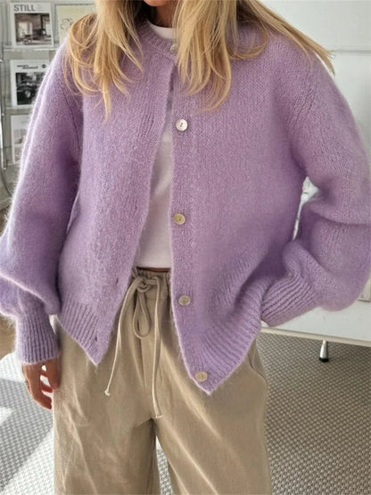 Amadea | Flauschiger Strick-Cardigan mit Knöpfen für Damen