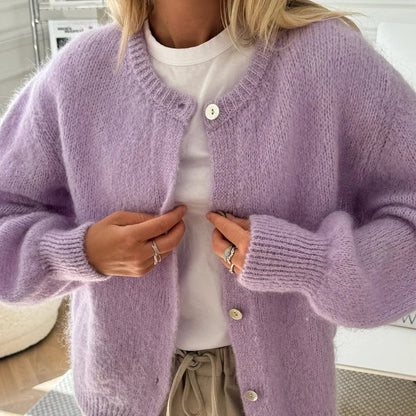 Amadea | Flauschiger Strick-Cardigan mit Knöpfen für Damen