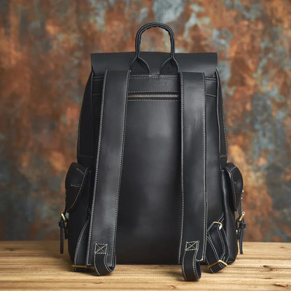 Robuster Echtleder-Reiserucksack | Brauner großer Tagesrucksack