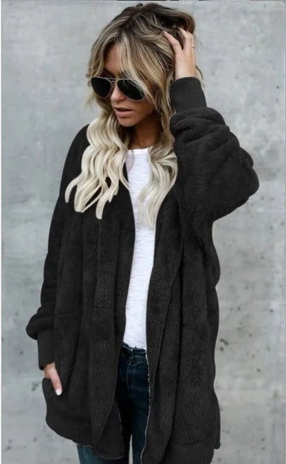 Cathy | Herbst- und Winter-Cardigan aus doppellagigem Fleece