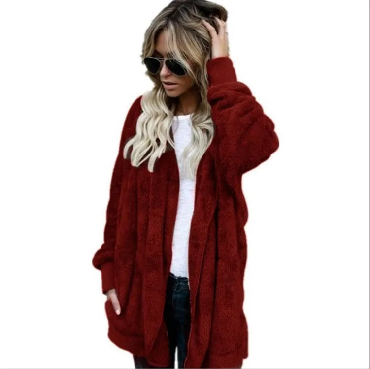 Cathy | Herbst- und Winter-Cardigan aus doppellagigem Fleece
