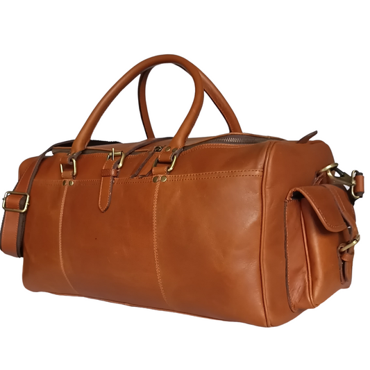 Braune Leder-Wochenendtasche