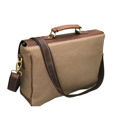 Canvas Hunter Braune Leder Laptop Tasche