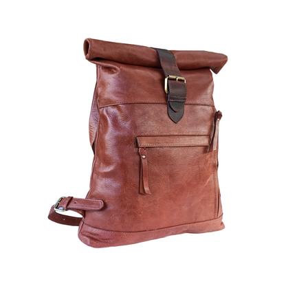 Dunkelbrauner Leder-Rucksack