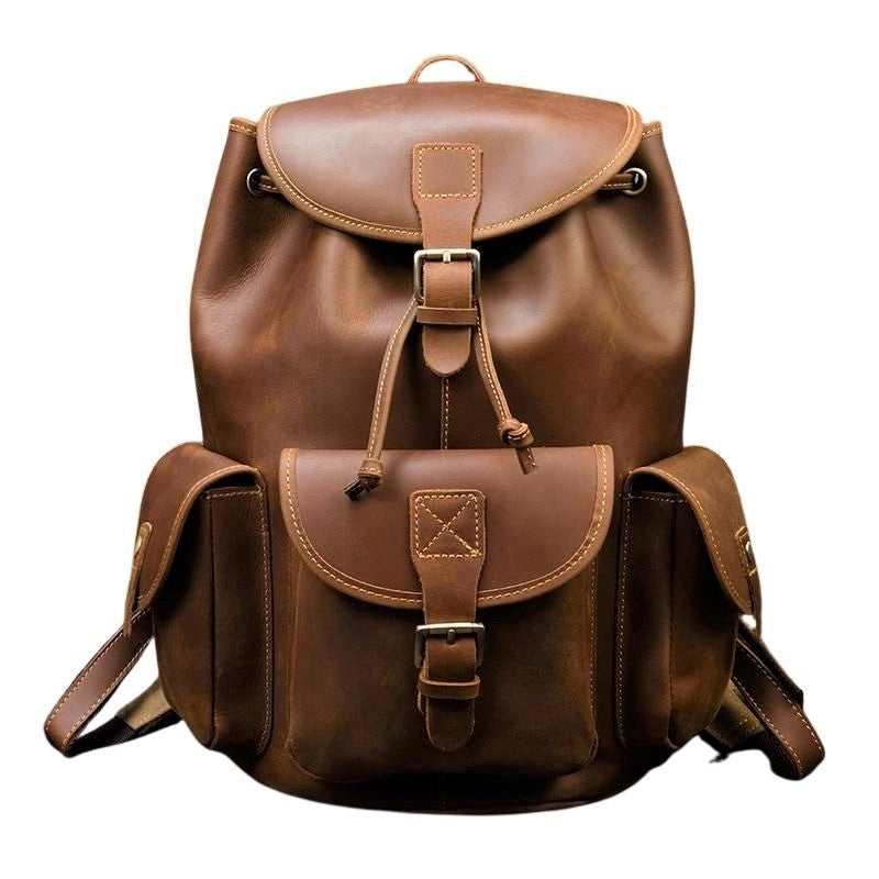 Unisex Crazy Horse Leder Rucksack