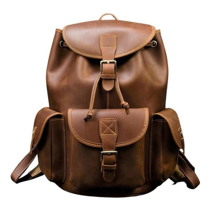Unisex Crazy Horse Leder Rucksack