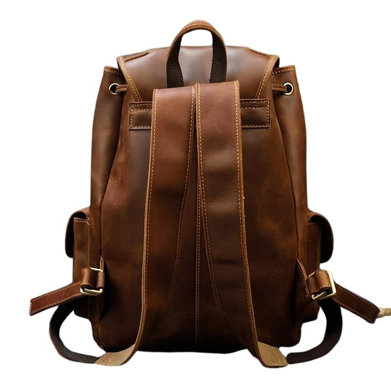Unisex Crazy Horse Leder Rucksack