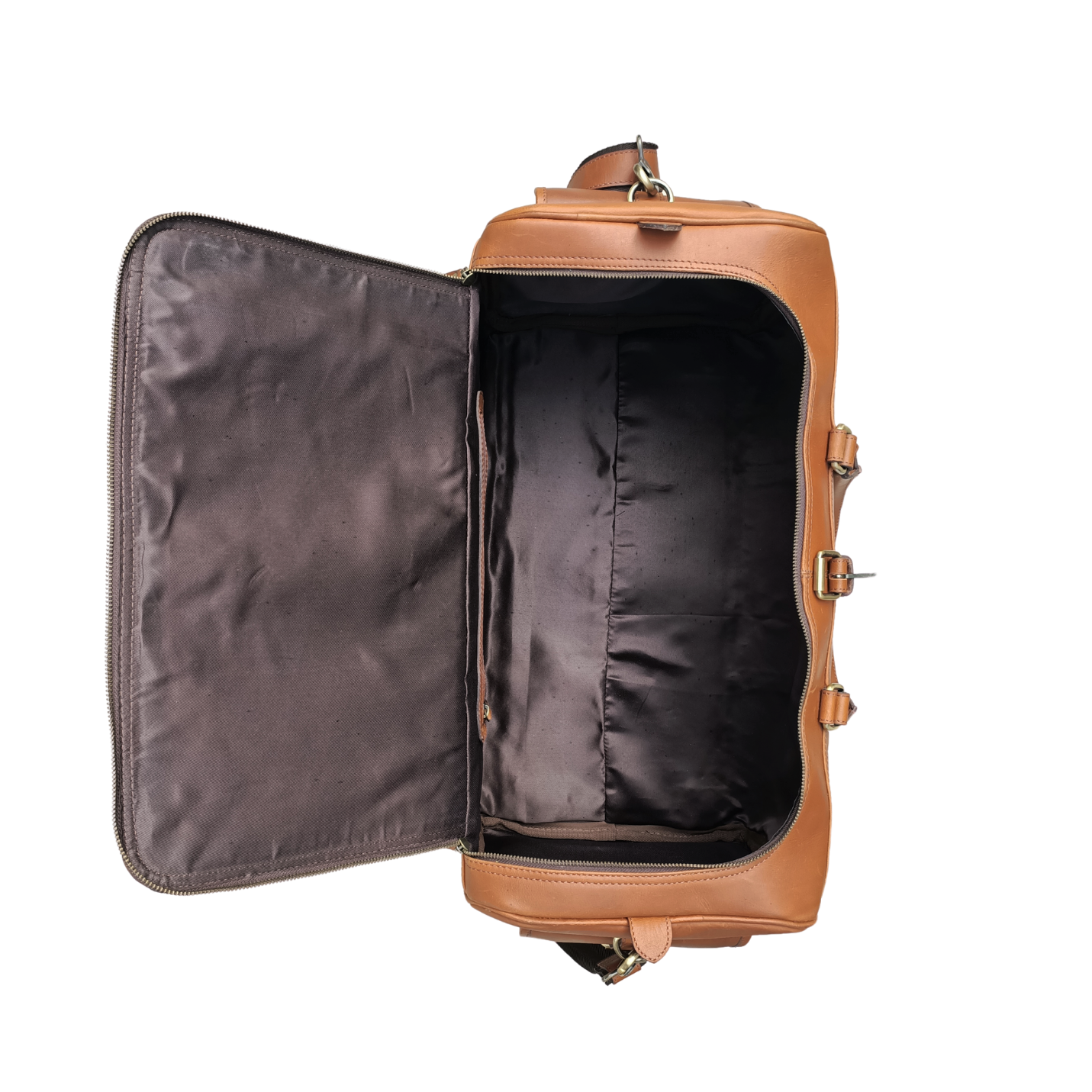 Braune Leder-Wochenendtasche