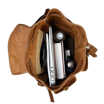 Unisex Crazy Horse Leder Rucksack